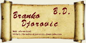 Branko Đorović vizit kartica